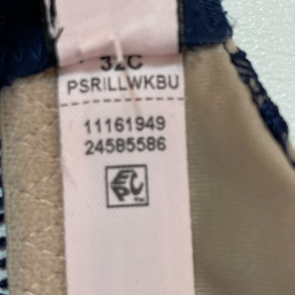 NWOT Victoria's Secret Bra 32C Unlined Plunge Blue Beige B145 - Picture 10 of 10